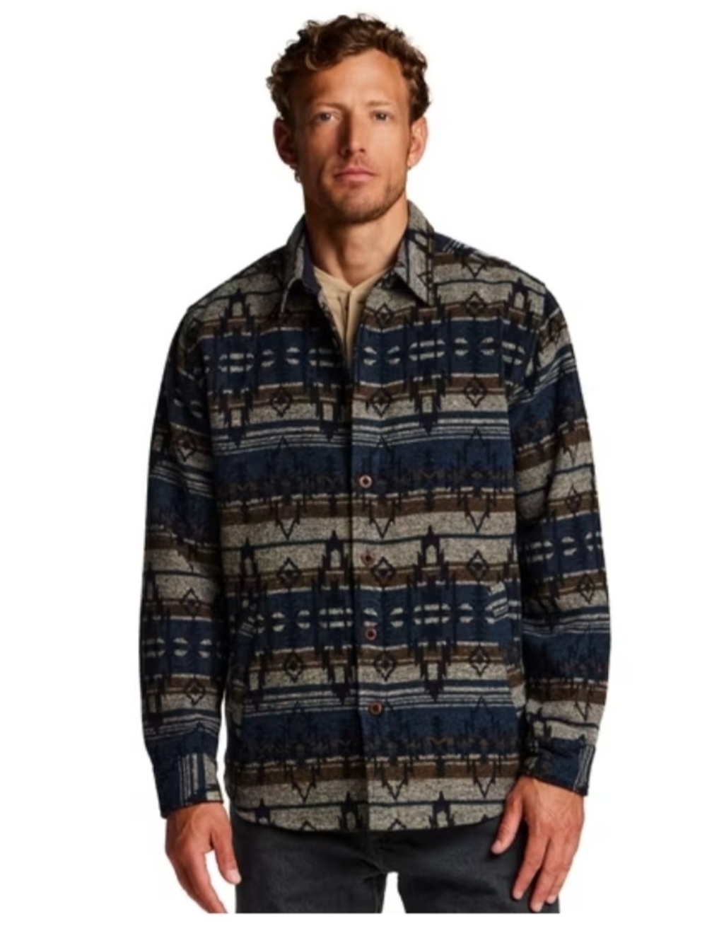 Waterproof Men’s Aztec Print Shirt Jacket 2XL.